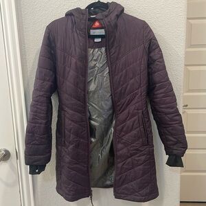 COLUMBIA Omni-Heat Down Insulated Long‎ Purple Puffer Jacket Size XS